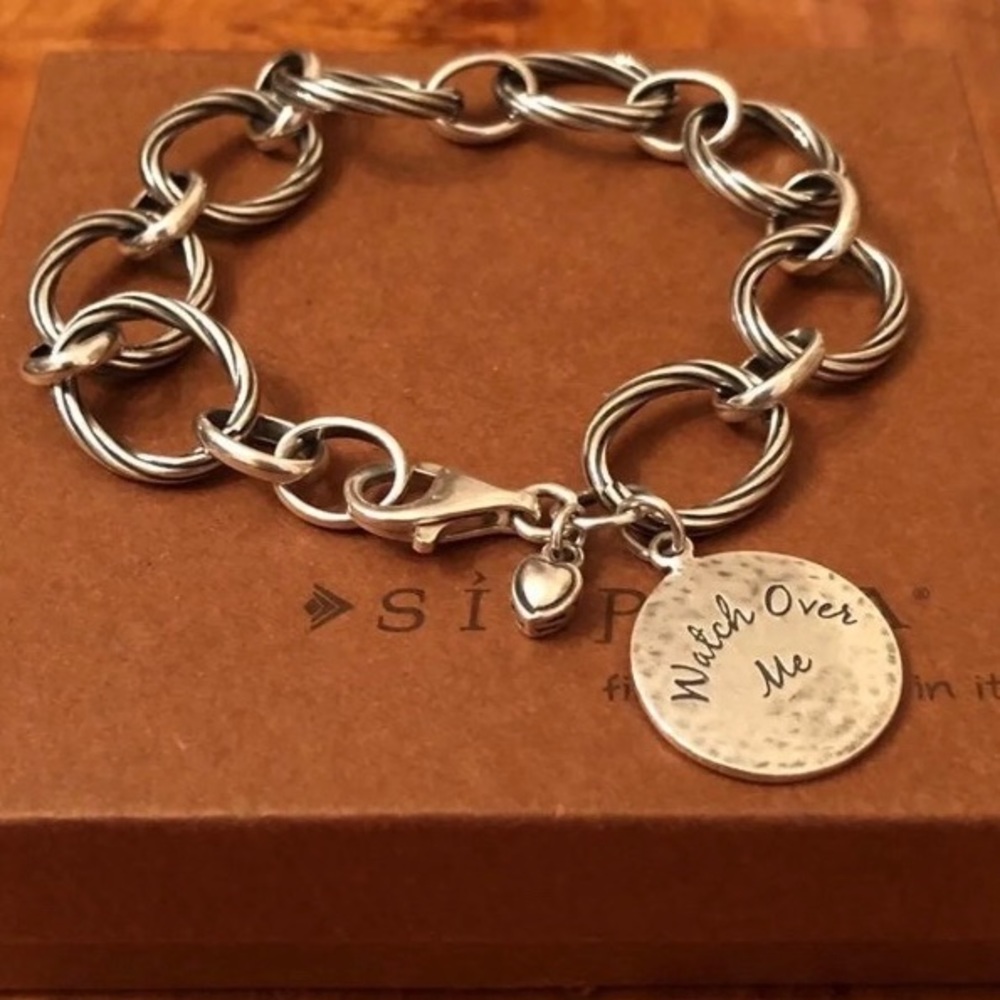 Rare Silpada Sterling Silver Guardian Angel Charm Bracelet B1959 - Picture 3 of 15